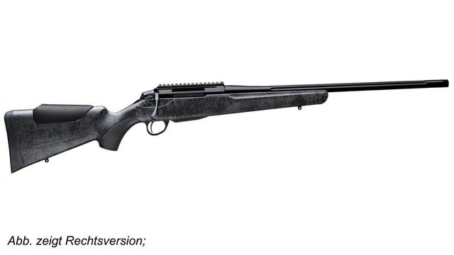 TIKKA T3x LITE BADLANDS .308 Win., Linksversion, Lauf stainless Cerakote graphit beschichtet, LL 20", Drall 10", Direktabzug, Verschluss Teflon beschichtet, Picatinny-Schiene 0 MOA, 3 Schuss, Synthetikschaft BADLANDS schwarz, ohne Visierung, MG M15X1