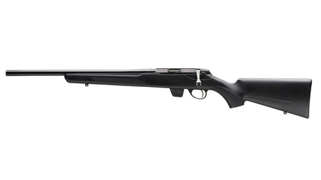 TIKKA T1x MTR .17HMR, schwarz, Linksversion, Lauflänge 20", Drall 9", Direktabzug, 10 Schuss, schwarzer Synthetikschaft, ohne Visierung, MG 1/2"-28UNEF