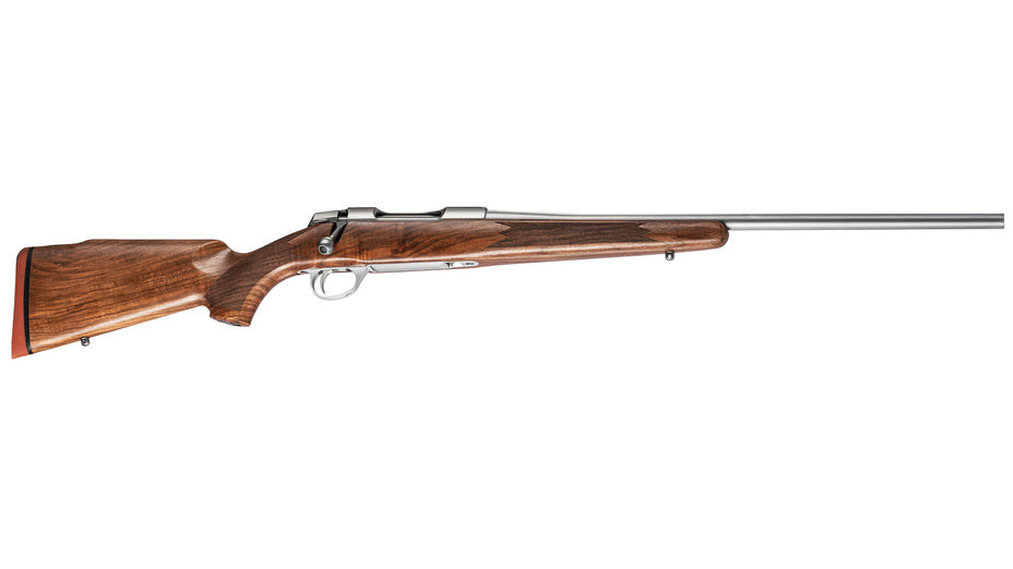 SAKO 90 HUNTER STAINLESS .308 Win., stainless, Lauflänge 20", Drall 10", S90 Standard Abzug, 5 Schuss, geölter Holzschaft mit bayer. Backe, ohne Visierung, MG M15x1