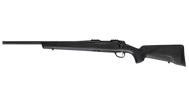 SAKO 90 PEAK BLACK .308 Win., Linksversion, Lauflänge 20" kanneliert schwarz Cerakote, Drall 10", 5-fach verstellbarer Direktabzug, 5 Schuss, Carbonschaft schwarz, ohne Visierung, MG M15x1