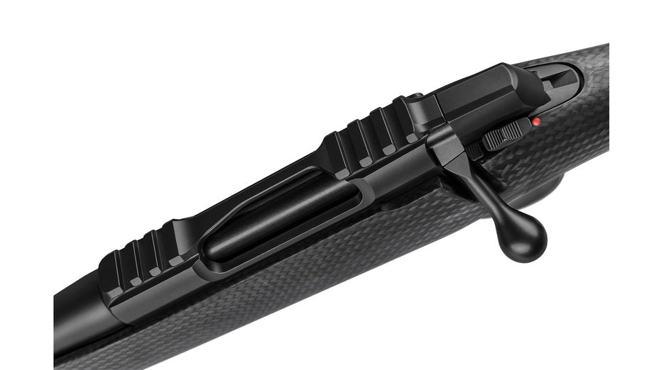 SAKO 90 PEAK BLACK .308 Win., Linksversion, Lauflänge 20" kanneliert schwarz Cerakote, Drall 10", 5-fach verstellbarer Direktabzug, 5 Schuss, Carbonschaft schwarz, ohne Visierung, MG M15x1