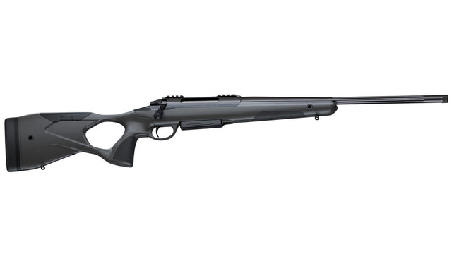 SAKO S20 HUNTER .308 Win., schwarz, Lauflänge 20" kanneliert, Druckpunktabzug, 5 Schuss, schwarzer Synthetikschaft mit verstellbarer Backe, ohne Visierung, MG 5/8"-24