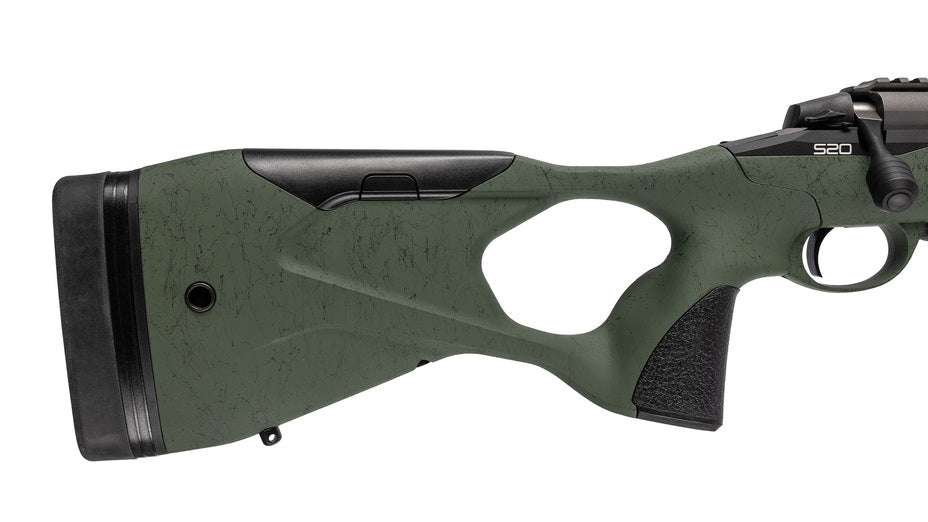 SAKO S20 HUNTER ROUGHTECH ULTRA .300 Win.Mag., tungsten Cerakote, Lauflänge 24", Edelstahllauf karbonbeschichtet mit Mündungsbremse, Drall 10", Direktabzug, verstellbarer Synthetikschaft in Roughtech grün, 3 Schuss, ohne Visierung, MG 5/8"-24