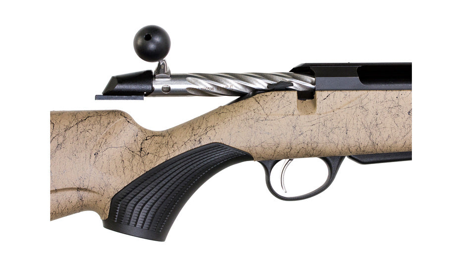 TIKKA T3x LITE ROUGHTECH DESERT .223 Rem., schwarz, Lauflänge 22,4" kanneliert mit Mündungsbremse, Verschluss kanneliert, Drall 8", Direktabzug, 3 Schuss, Synthetikschaft sandfarben mit schwarzem Dekor, ohne Visierung, MG 5/8"-24