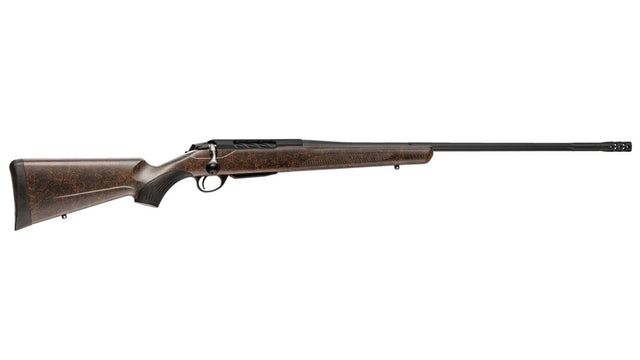 TIKKA T3x LITE ROUGHTECH EMBER .270 Win., schwarz, Lauflänge 22,4" kanneliert mit Mündungsbremse, Verschluss kanneliert, Drall 10", Direktabzug, 3 Schuss, schwarzer Synthetikschaft mit orangem Dekor, ohne Visierung, MG 5/8"-24