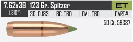 Bleifrei Geschosse Nosler E-Tip 7,62mm, dia .310, 123grs