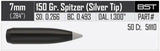 Geschosse Nosler Ballistic Silvertip 7mm, dia .284, 150grs