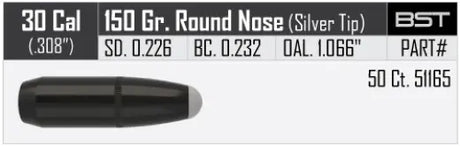 Geschosse Nosler Ballistic Silvertip .30-30 cal, dia .308, 150grs