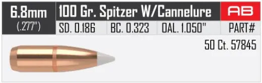 Geschosse Nosler AccuBond .270 cal, dia .277, 100grs