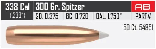 Geschosse Nosler AccuBond .338 cal, dia .338, 300grs