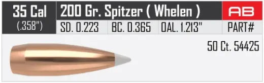 Geschosse Nosler AccuBond .35 cal, dia .358, 200grs