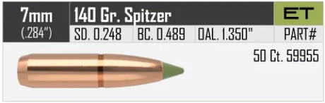 Bleifrei Geschosse Nosler E-Tip 7mm, dia .284, 140grs