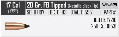Geschosse Nosler Varmageddon .17 cal, dia .172, 20grs