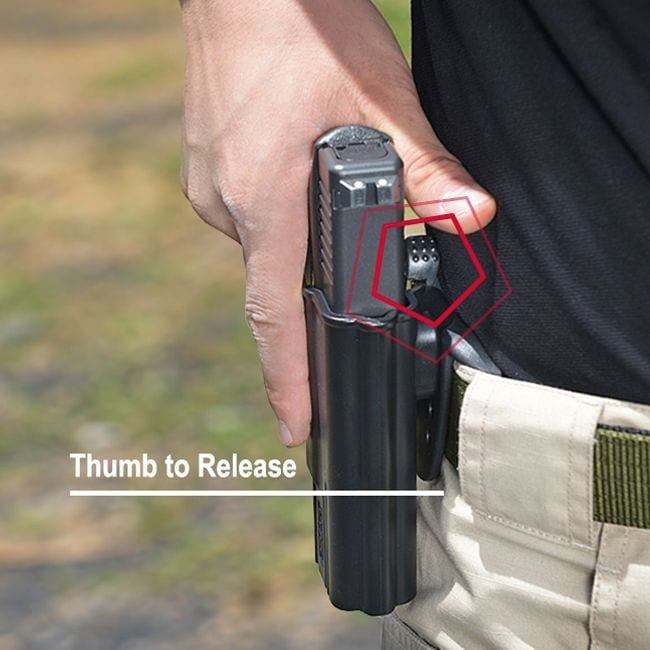 Cytac T-thumb Smart Holster for Glock 17 gen. 5 pistols - with belt clip