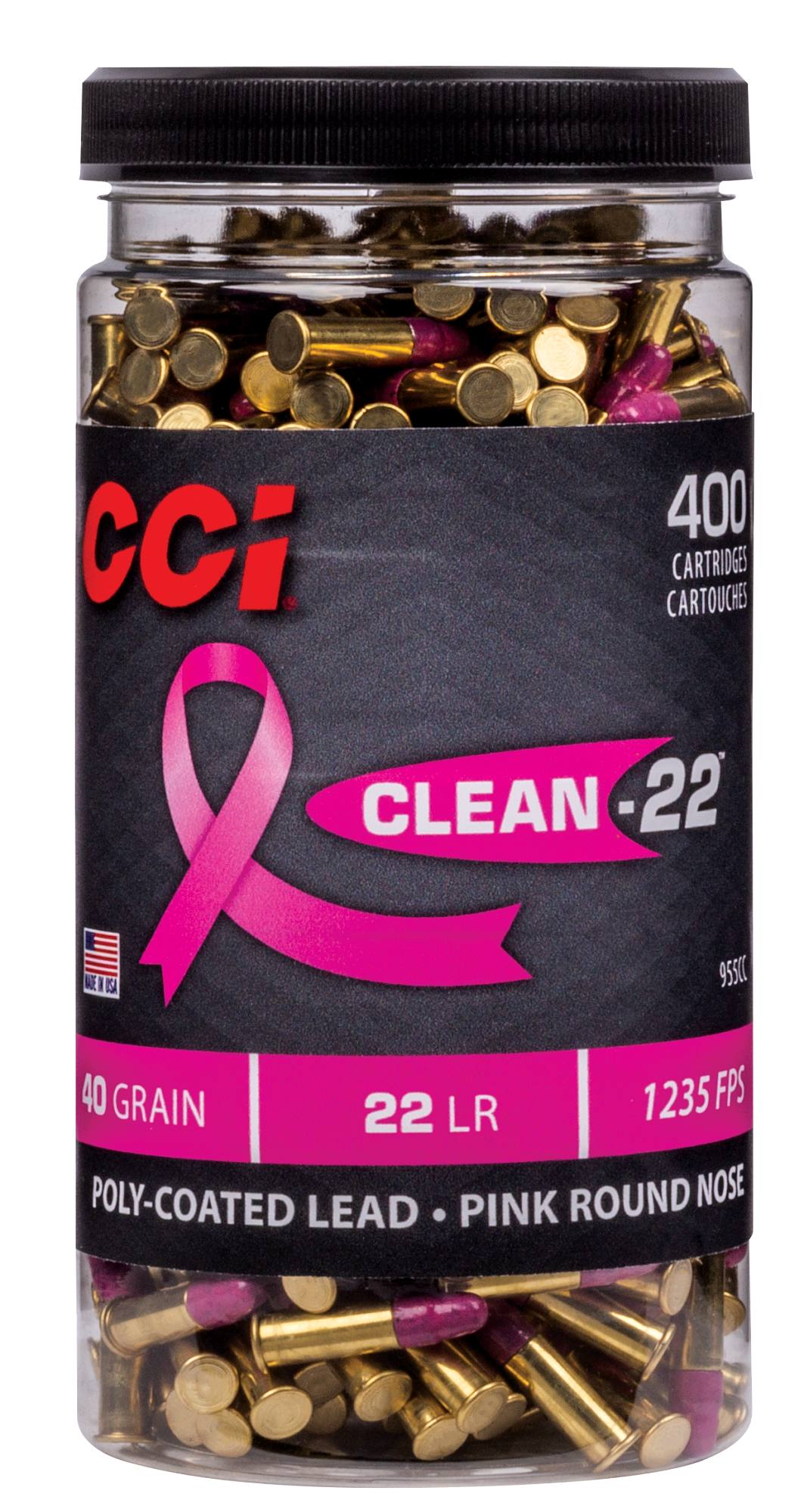 CCI Kleinkalibermunition .22 LR 2,60g Lead Round Nose Target Clean, Pink, a 400 STK