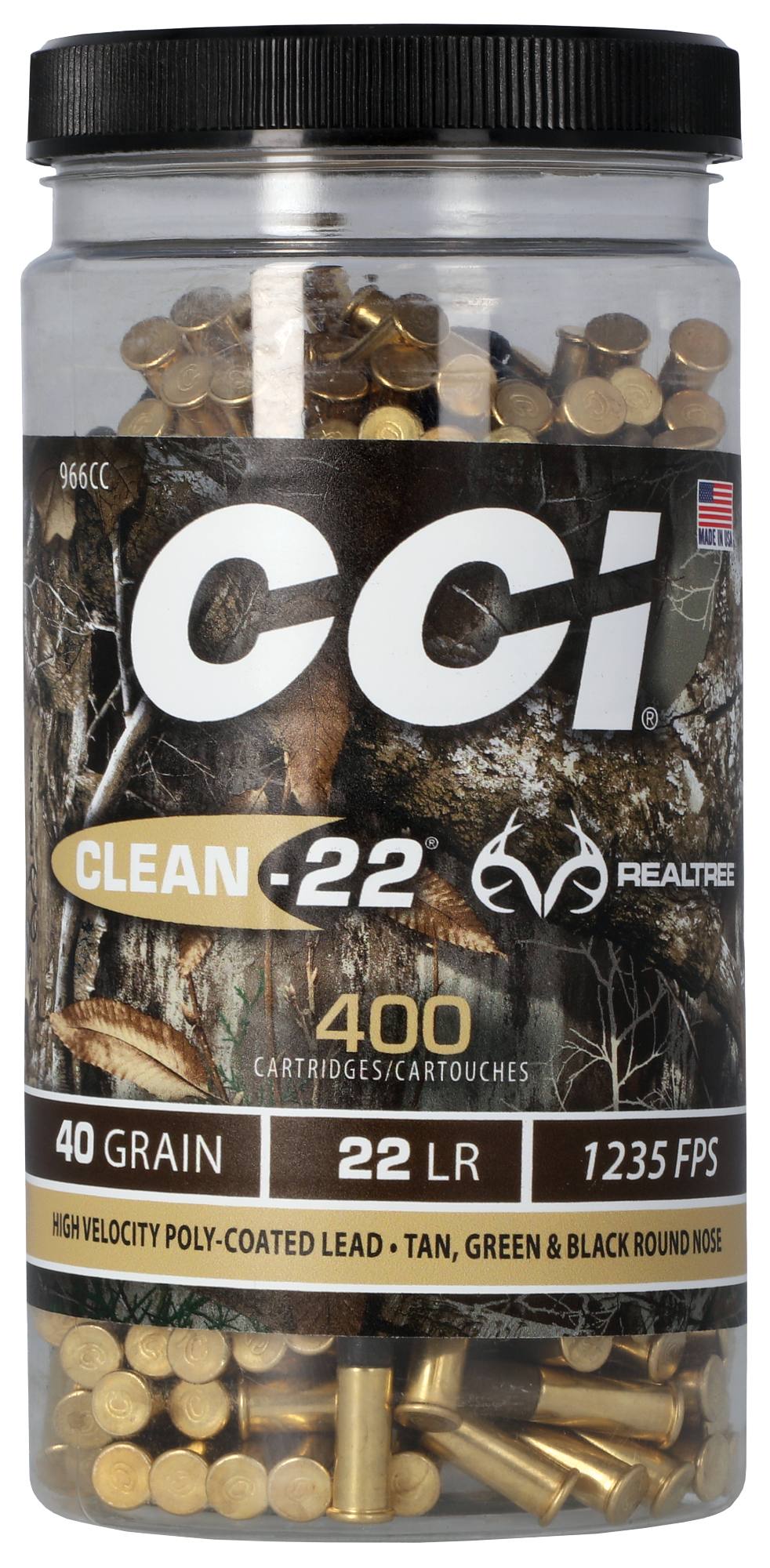 CCI Kleinkalibermunition .22 LR 2,60g Lead Round Nose Target Clean, Realtree, a 400STK