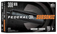 Federal Büchsenmunition .308 Win. 12,30g Fusion Tipped Subsonic