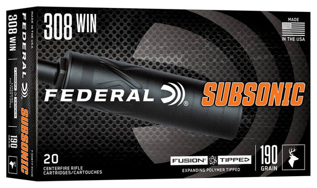 Federal Büchsenmunition .308 Win. 12,30g Fusion Tipped Subsonic