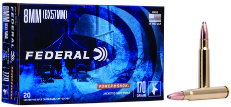 Federal Büchsenmunition 8 x 57 IS 11g Jacketed Soft Point Power Shok