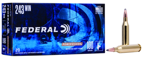 Federal Büchsenmunition .243 Win. 6,5g Spitzer Soft Point Power Shok
