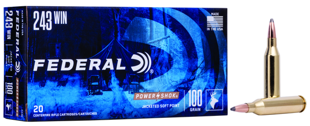 Federal Büchsenmunition .243 Win. 6,5g Spitzer Soft Point Power Shok