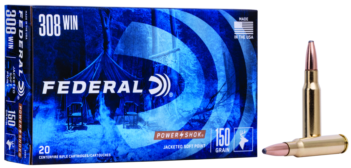 Federal Büchsenmunition .308 Win. 9,7g Jacketed Soft Point Power Shok