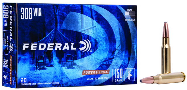 Federal Büchsenmunition .308 Win. 9,7g Jacketed Soft Point Power Shok