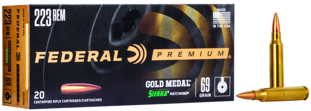 Federal Büchsenmunition Gold Medal .223 Rem 4,5g Sierra Matchking Boat Tail Hollow Point