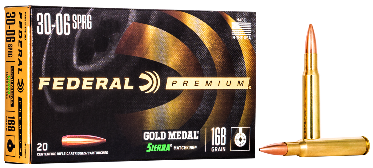 Federal Büchsenmunition Gold Medal .30-06 Spring 10,9g Sierra Matchking Boat Tail Hollow Point