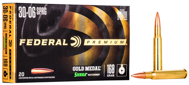 Federal Büchsenmunition Gold Medal .30-06 Spring 10,9g Sierra Matchking Boat Tail Hollow Point