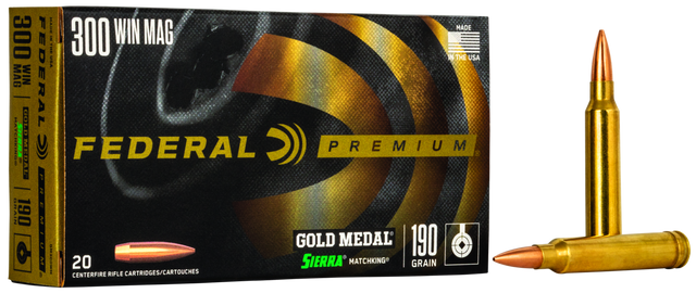 Federal Büchsenmunition Gold Medal .300 Win. Mag. 5,8g Sierra Matchking Boat Tail Hollow Point