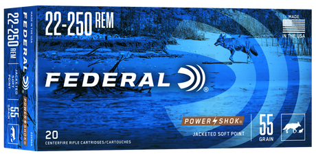 Federal Büchsenmunition .22-250 Rem. 3,6g Jacketed Soft Point Power Shok