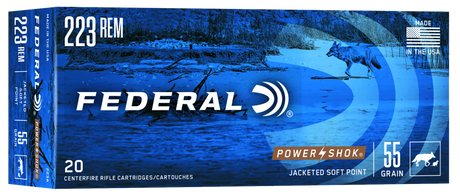 Federal Büchsenmunition .223 Rem 3,6g Jacketed Soft Point Power Shok