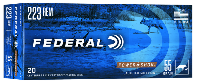 Federal Büchsenmunition .223 Rem 3,6g Jacketed Soft Point Power Shok