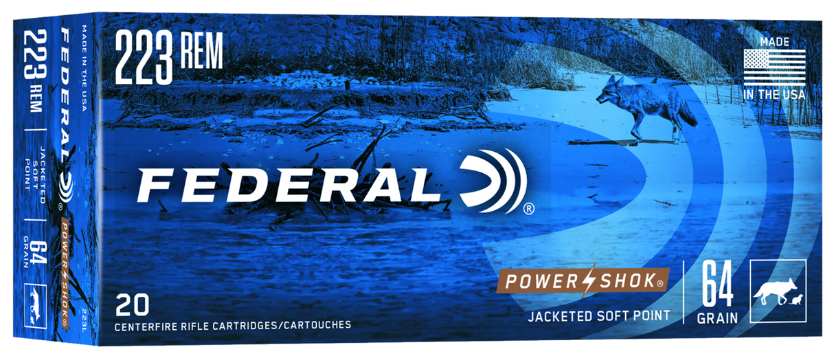 Federal Büchsenmunition .223 Rem 4,1g Jacketed Soft Point Power Shok