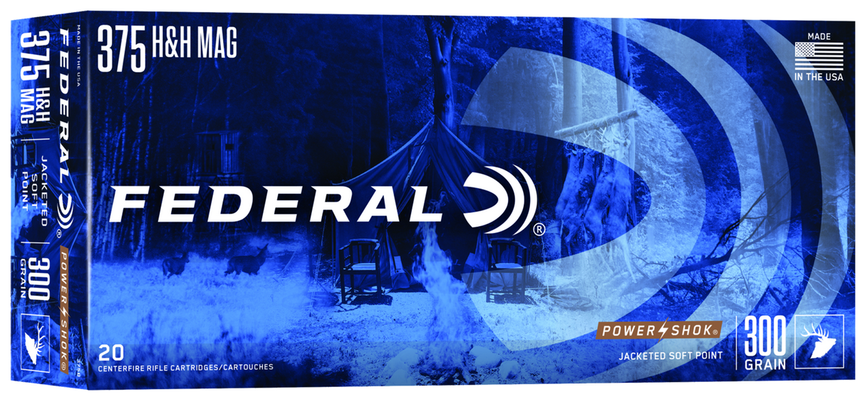 Federal Büchsenmunition .375 H&H 19,4g Jacketed Soft Point Power Shok