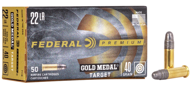 Federal Kleinkalibermunition Gold Medal .22 LR 2,60g Lead Round Nose Target Subsonic