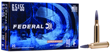 Federal Büchsenmunition 6,5 x 55 SE 9,1g Jacketed Soft Point Power Shok
