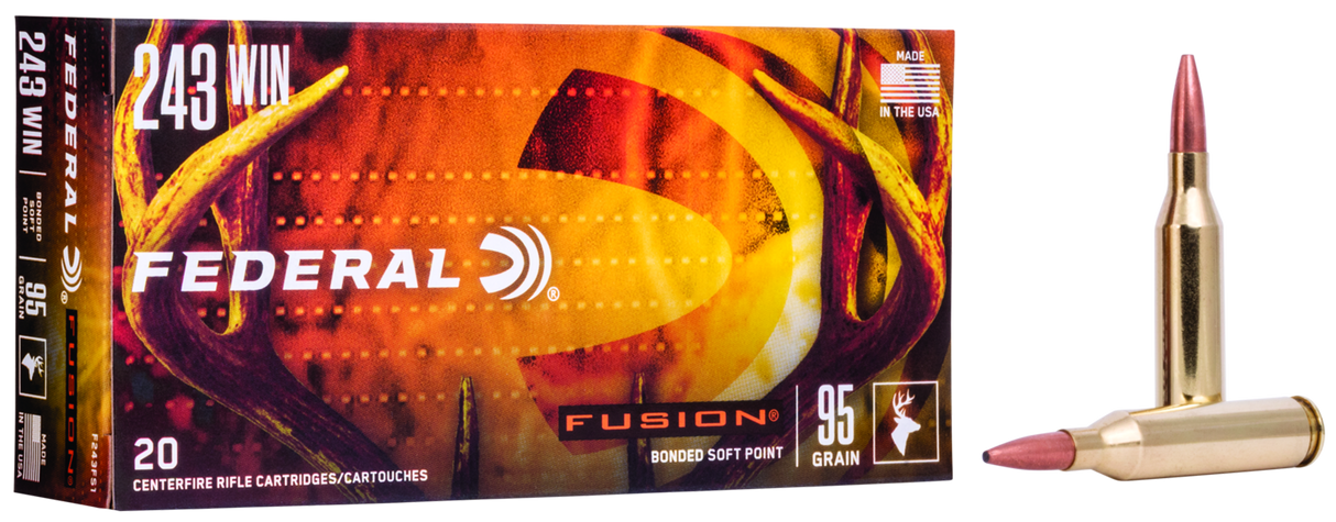Federal Büchsenmunition .243 Win. 6,2g Fusion Soft Point