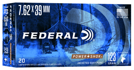 Federal Büchsenmunition 7,62 x 39 8g Jacketed Soft Point Power Shok