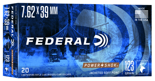 Federal Büchsenmunition 7,62 x 39 8g Jacketed Soft Point Power Shok