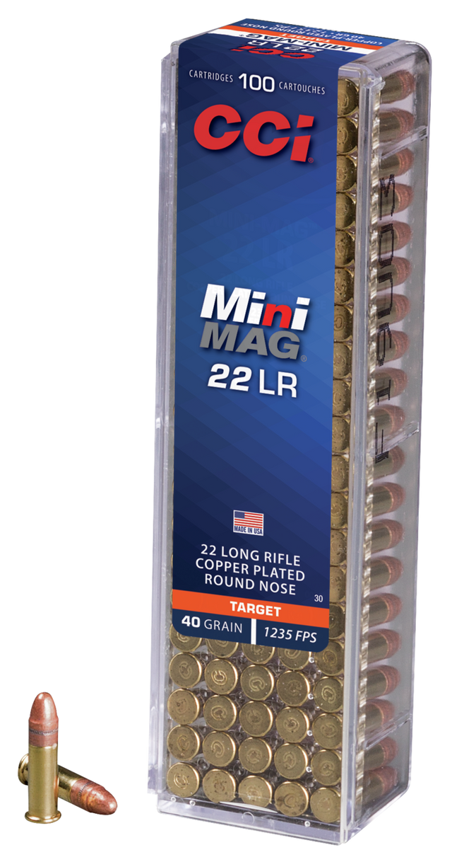 CCI Kleinkalibermunition .22 LR 2,6g Copper Plated Round Nose Mini Mag