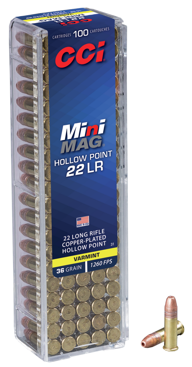 CCI Kleinkalibermunition .22 LR 2,3g Copper Plated Hollow Point Mini Mag