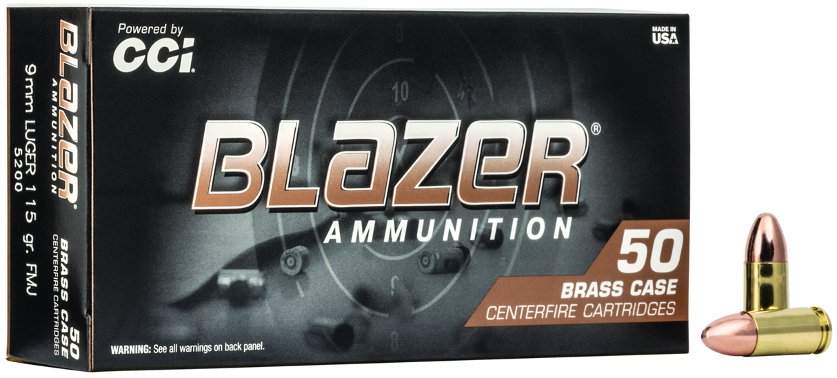 Blazer Pistolenmunition 9 x 19 7,5g Full Metal Jacket Brass