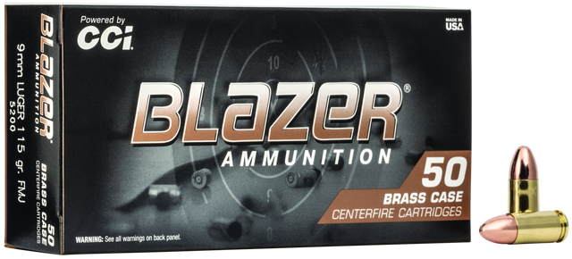 Blazer Pistolenmunition 9 x 19 7,5g Full Metal Jacket Brass