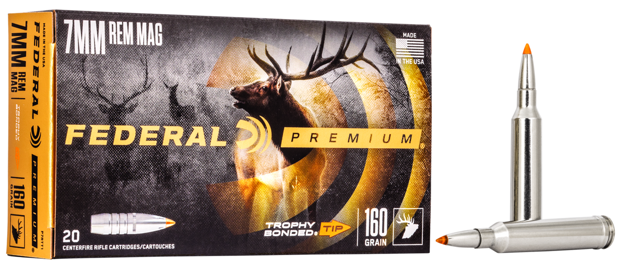 Federal Büchsenmunition Premium 7 mm Rem. Mag. 10,4g Trophy Bonded Tip Vital Shok