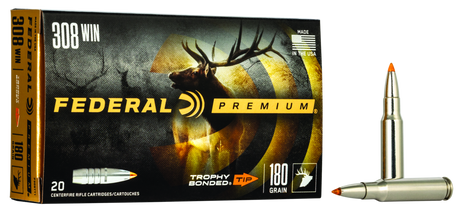 Federal Büchsenmunition Premium .308 Win. 11,7g Trophy Bonded Tip Vital Shok