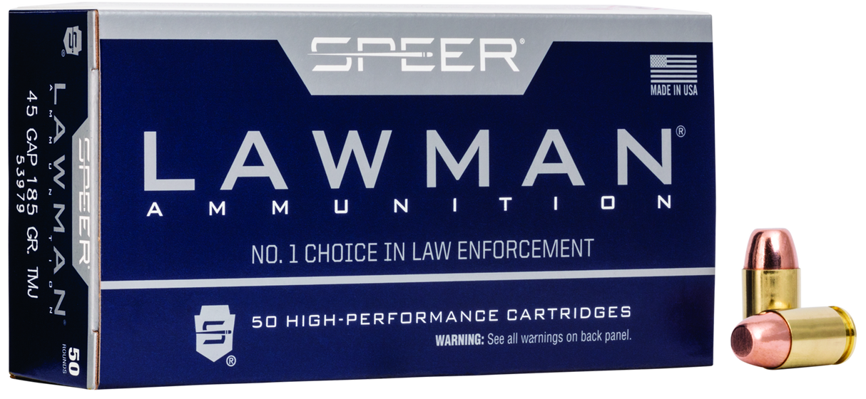 Speer Pistolenmunition Lawman .45 GAP 12g Total Metal Jacket Handgun Training