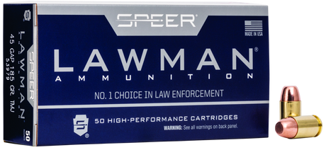 Speer Pistolenmunition Lawman .45 GAP 12g Total Metal Jacket Handgun Training