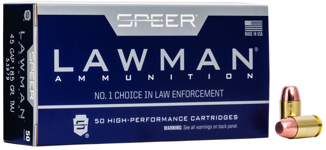Speer Pistolenmunition Lawman .45 GAP 12g Total Metal Jacket Handgun Training